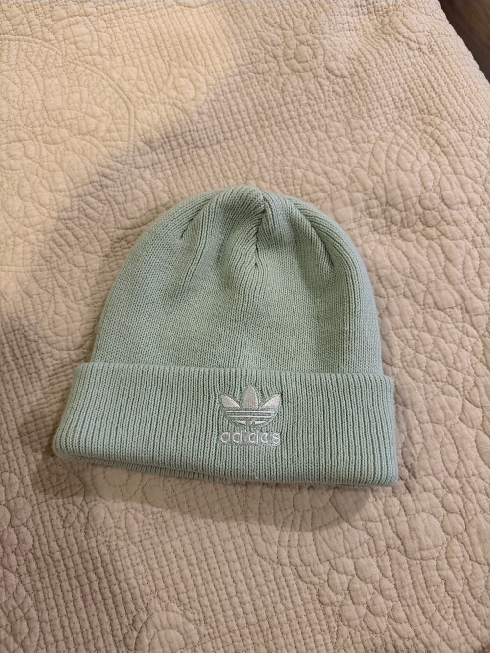 Adidas Originals Mint Green Trefoil Knit Beanie One Size